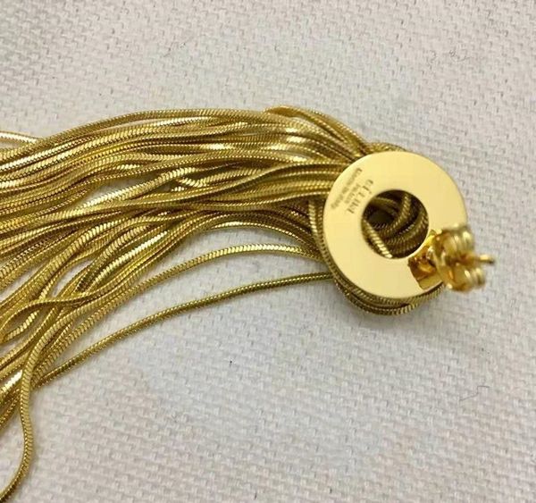 

women earrings yellow gold plated long tassels earrings for girls women for wedding party nice01, Golden;silver
