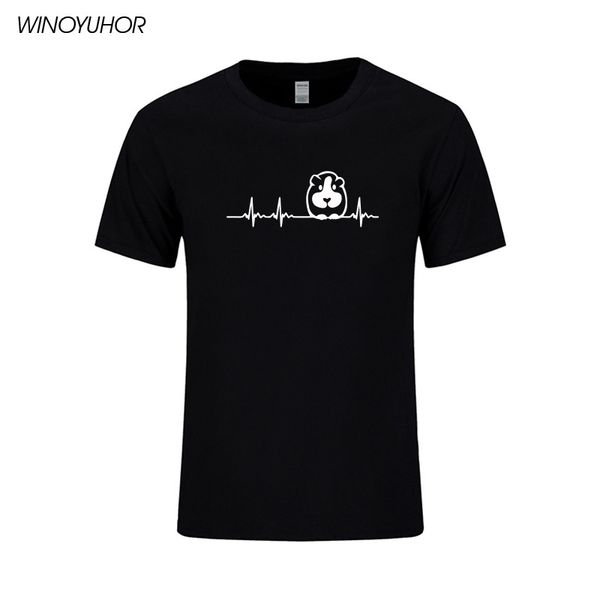 

guinea pig heartbeat custom printed t shirts men's short sleeve summer fashion o-neck t shirt cotton funny male clothing