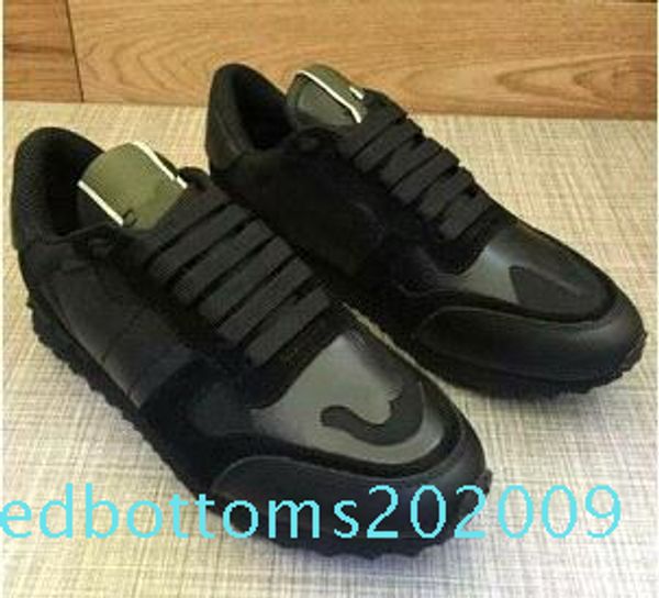 

size 35-46 women/men casual shoes camouflage genuine leather lace up couple star shoes rivets flat shoes r09, Black