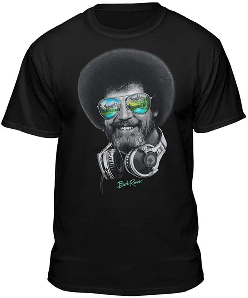 

dj bob ross официально лицензировано наушники оттенки мужчины и женщины с коротким рукавом футболка нескольких цветов плюс размер футболочку