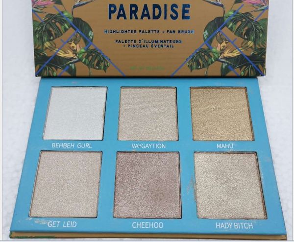 

wholesale make-up spot bade in paradis 6 color glossy makeup dish