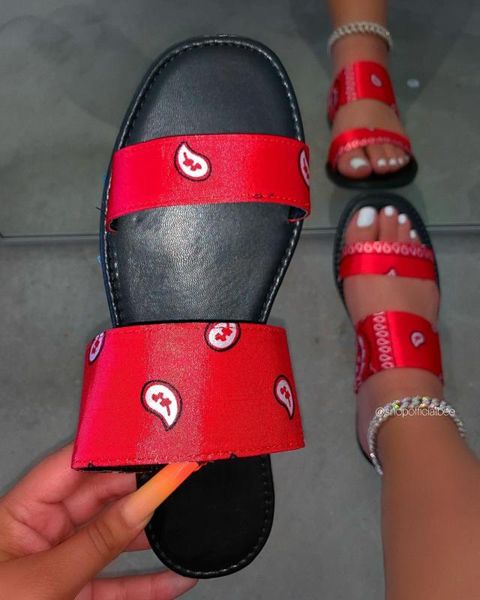 

slippers women print summer slip on ladies flat sandals casual slides female comfort flip flops 2020, Black