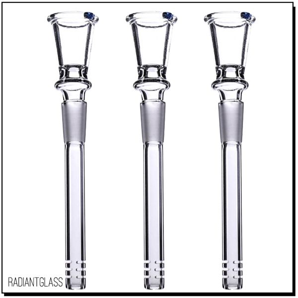 Downstem in vetro con ciotola I narghilè maschili da 14 mm con stelo senza stelo trasparente hanno tagli diffusi di due dimensioni