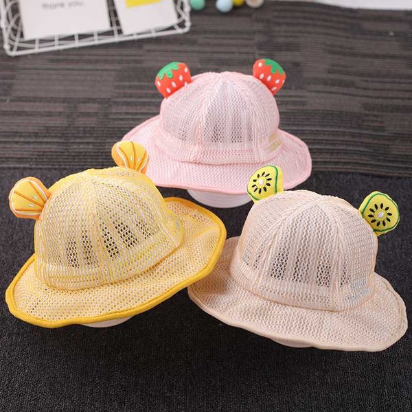 

baby hat sunscreen children summer thin mesh child, Yellow
