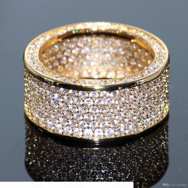 

60% ювелирных изделий промотирования перевозка груза падения handmade способа 10kt желтого золота заполненные pave полный белый сапфир cz ал, Slivery;golden