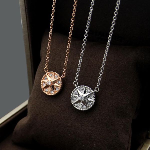 

2020 designer jewelry eight awn star full diamond necklace plated 18 k ms. gold plate full diamond necklace neck chain, Silver