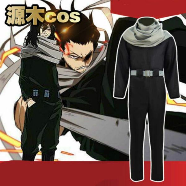 

my hero academia eraserhead shouta aizawa cosplay costume jumpsuit, Black;red