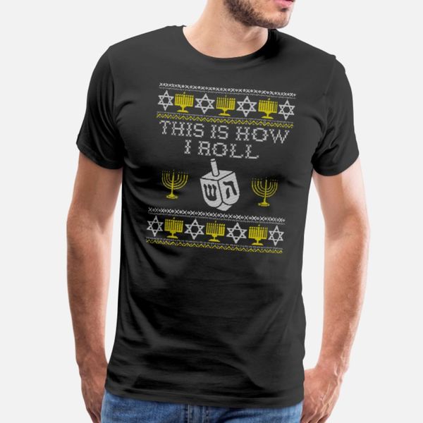 

this is how i roll dreidel chanukah gift jewish t shirt men customize short sleeve s-xxxl vintage crazy authentic spring autumn shirt
