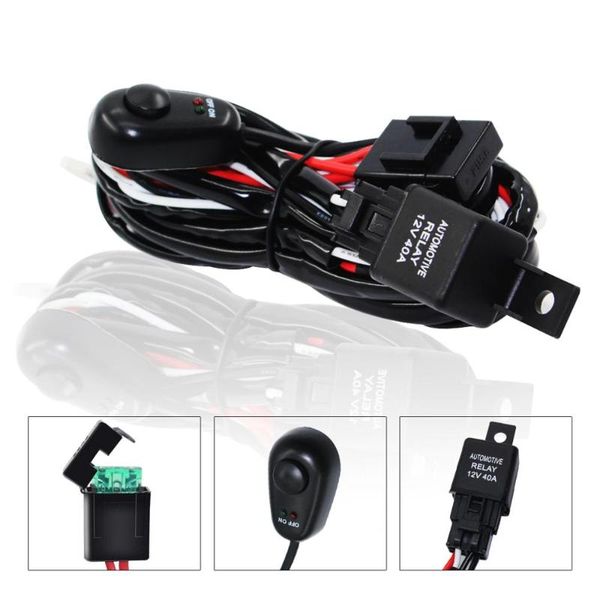 

300w 12v off-road vehicle light lamp high power switch wire harness wiring group led light one tow two wiring harness
