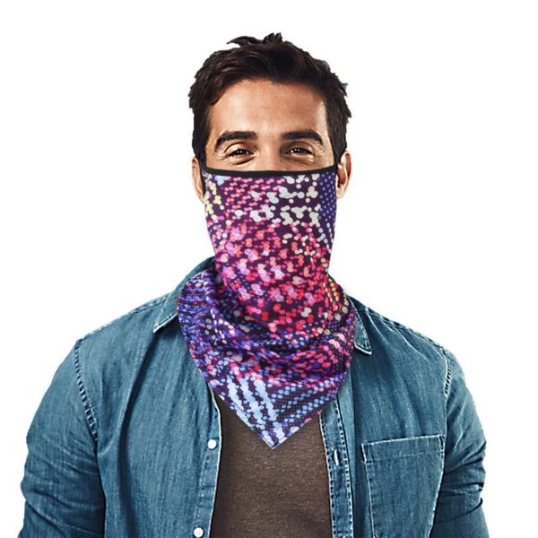 

1pack face bandana neck gaiter with ear loops reusable scarf cycle face maks fashion bandana mondmasker mascarillas scarf, Blue;gray