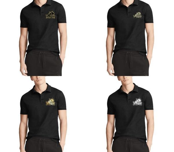 

mens design printing tcu horned frogs gold logo black cotton polo shirt fashion cool musically football camouflage old print pink breast, White;black