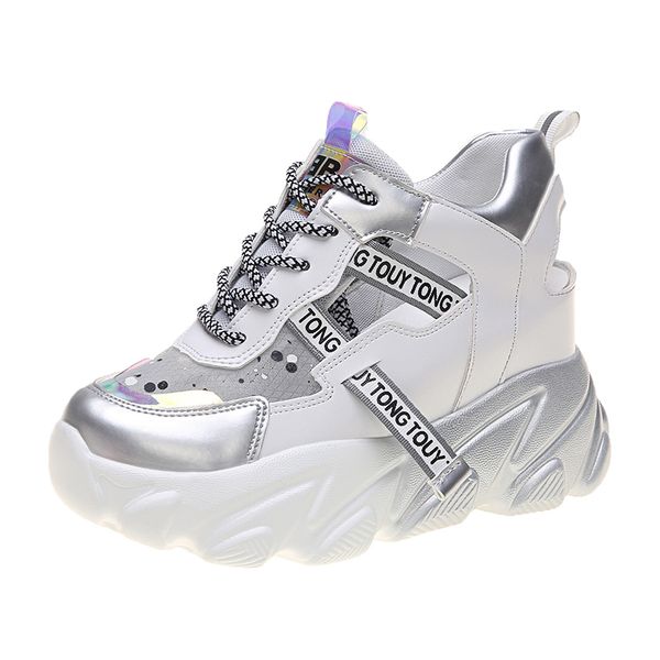 

women chunky platform sandals fashion woman shoes designers lace up brand ladies sport 8cm height increasing casual sandal 2020, Black