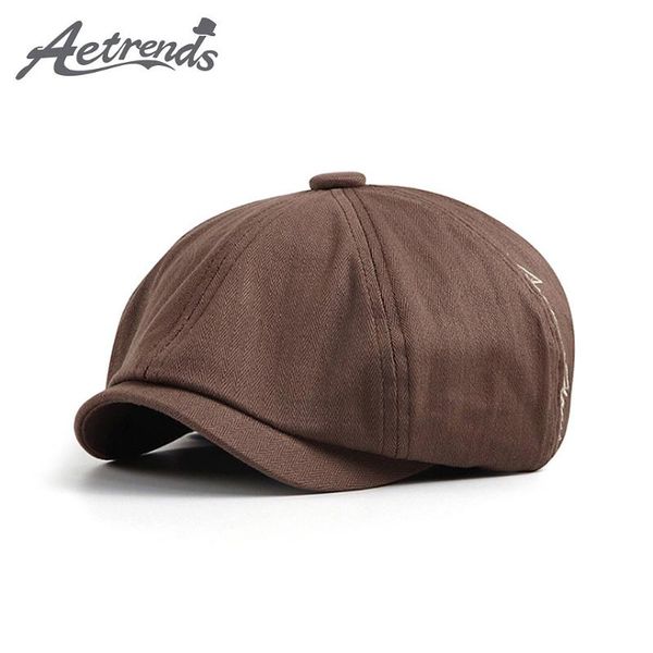 

berets [aetrends] octagonal cap sboy beret hat warm autumn winter hats for men women casual caps z-10132, Blue;gray