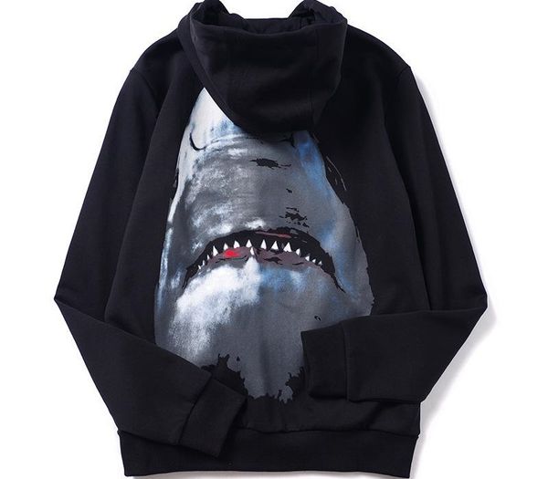 

2020 tide brand new hooded cardigan sweater jacket cotton jacket jacket shark teenager hip-hop students men and women the same style, Black