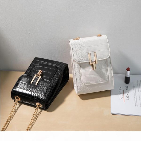 

fashion small black bag new style single shoulder straddle mobile phone bag pocket for women