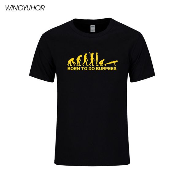 

новая мода смешные printed evolution burpees подарок tshirt лета вскользь тенниска хлопка с коротким рукавом высокого качества top тройники