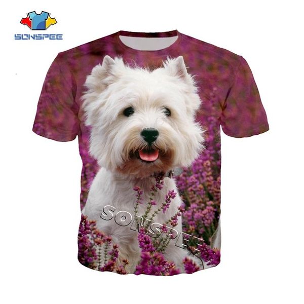 

clothing cute dog west highland white terrier animals summer 3d print shirts hentai funny plus size men clothing