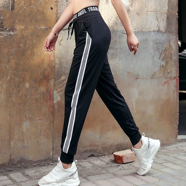 

septhydrogen brand sports pants autumn women loose yoga pants sport trousers exercise fitness running jogging trousers workout sport pants, Black;white