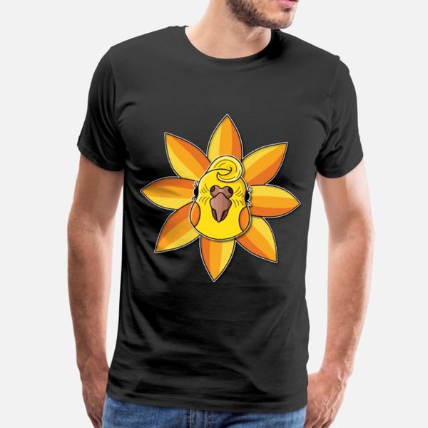 

sunflower cockatiel t shirt men custom 100% cotton o-neck male crazy funny casual spring autumn pictures shirt