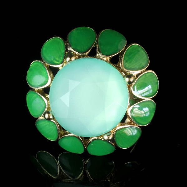 

sweet green color enamel cupcake adjustable finger ring, Golden;silver