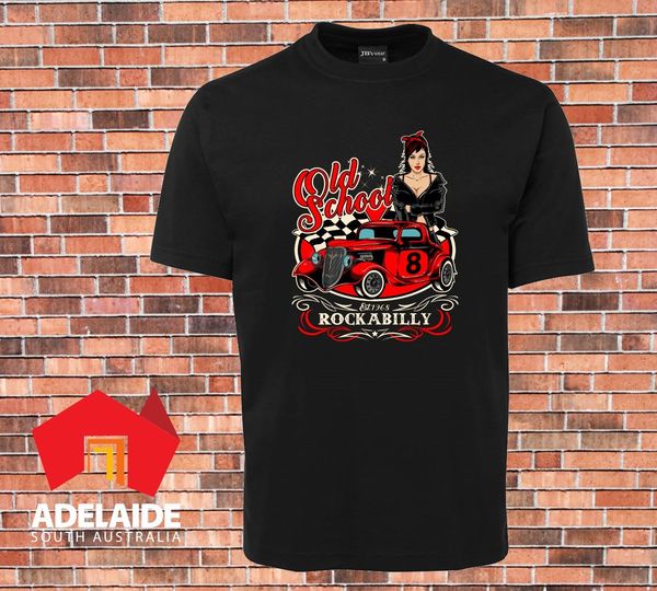 

2019 new casual cool tee shirt funny t-shirt dtg printed with old school rockabilly rod 60s small to 7xl t-shirt