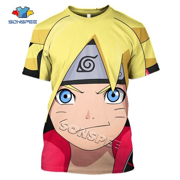 

summer men naruto boruto anime pullover 3d print shirts anime oversized graphic men clothing