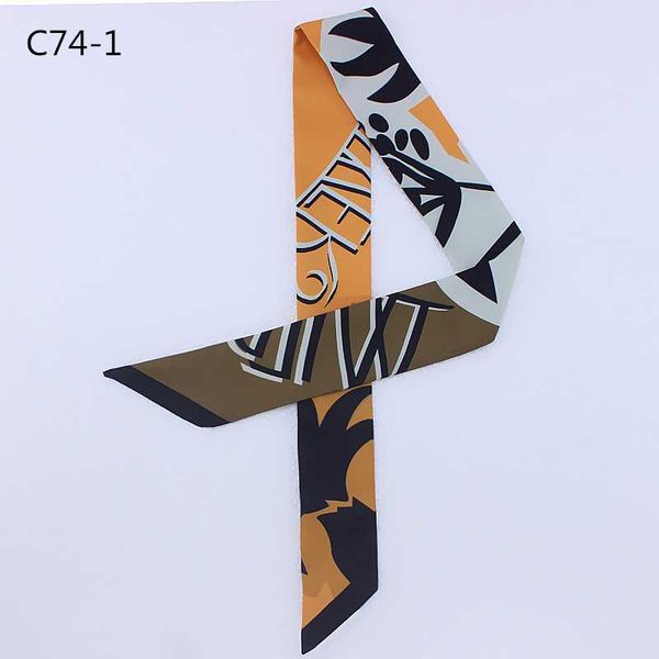 

2020 women ribbons scarves fashion print silk skinny scarfs female handbag wrap tie elegant hair neck scarf lady headband, Blue;gray