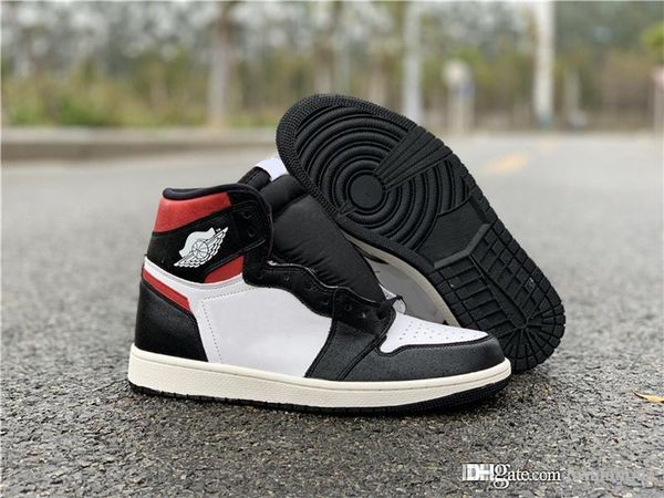 

2019 air high og 1 gym red retro black toe white sail not for release men basketball shoes authentic sneakers sports 555088-061