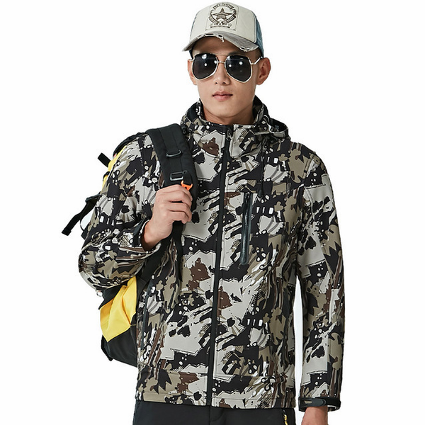 

soft shell camouflage jacket men large size couple hooded windproof waterproof outdoor camouflage clothing jersey