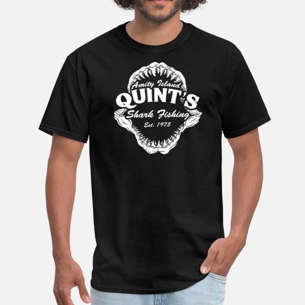 

quint s shark fishing amity island t shirt men customized short sleeve plus size 3xl outfit gift funny casual summer standard shirt