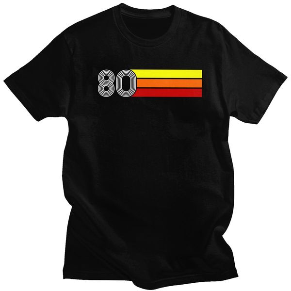 

80-х ретро полосы мужские футболки 1980 г.р. футболки 40 years old сороковой день рождения подарок новизны tee tops день подарков одежда