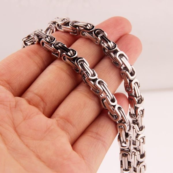 

tisnium silver color byzantine necklace for men box chain 4mm 316l stainless steel choker link friend gift waterproof sale