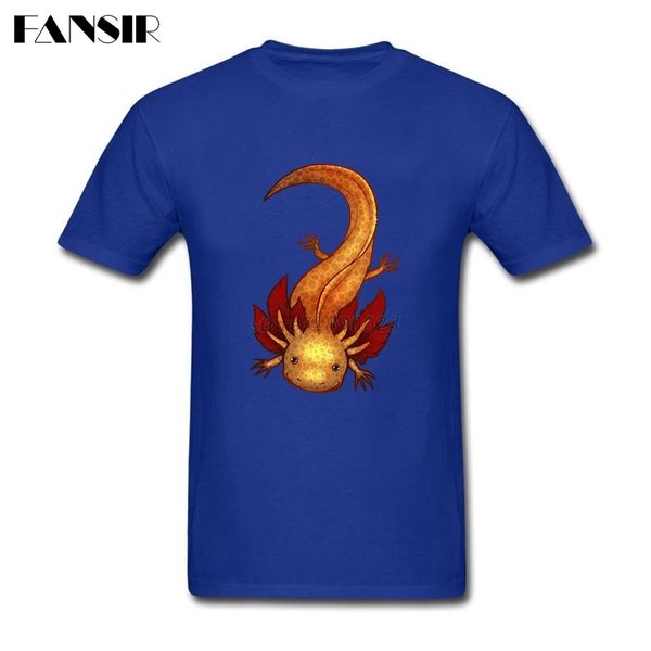 

2020 summer tshirts men male 100% cotton short sleeve copper axolotl guys clothes men t-shirts