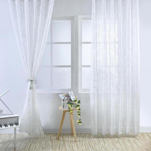 

bubble leaf pattern window sheer curtain for bedroom living room 100x270cm 2020