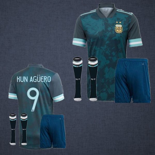 

20 21 argentina soccer jersey messi copa america 2020 2021 dybala argentina football soccer shirt aguero kit sets uniform, Black