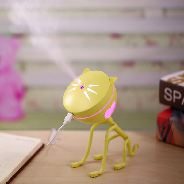 

cgjxscute cat humidifier kitty cartoon mini usb mute ultrasonic essential oil diffuser home office car led luminous humidifier