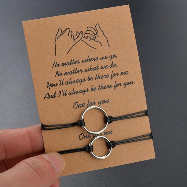 

new diy charm bracelet for friendship couples 2pcs/set circle bracelet karma bangles women man lucky wish jewelry, Golden;silver