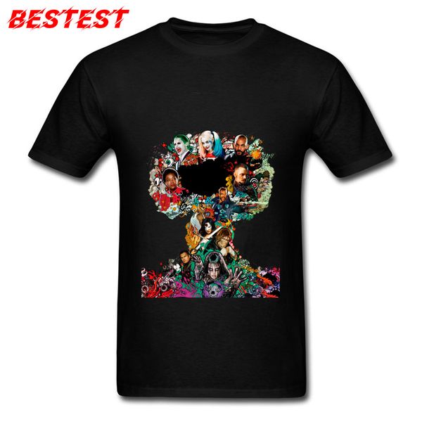 

quinn tshirt мужчины черной футболка suicide состав tops комиксы тройники пользовательских ребята мода одежда плюс размер хлопок tshirt