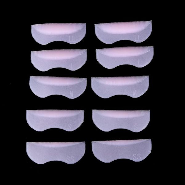 

false eyelashes 10pcs=5pairs pro silicone eyelash perming curler curling fake eye lashes extension shield pad women makeup tool
