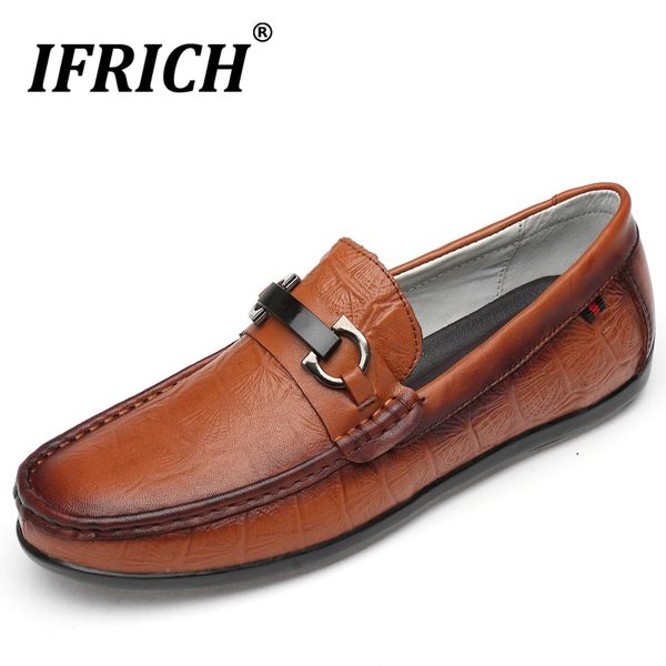 

2020 autumn men shoes black brown men loafer shoe genuine leather walking shoes for slip on drive mens