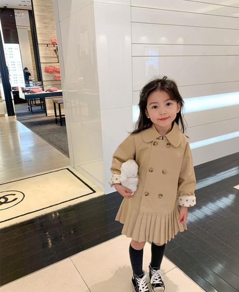 

new fashion girls jacket winter autumn children's clothing girl coat kids jacket girl coats trench wind dust khaki outerwear, Blue;gray