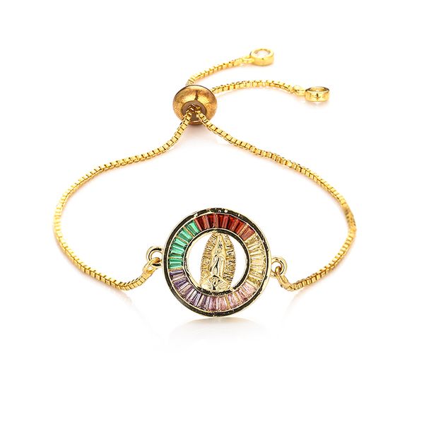 

exquisite cz charm bracelet colorful creative zircon copper lady bracelet adjustable chain jewelry gift for woman, Black