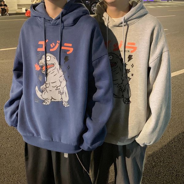 

мужская мультфильм балахон со всем-матчем печати мило зима дневник толстого теплыми топ chic kpop высокого качества моды harajuku корейской, Black