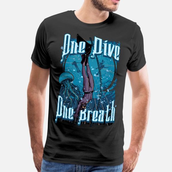 

one dive one breath iving t shirt men customize short sleeve euro size s-3xl anti-wrinkle building spring autumn trend shirt