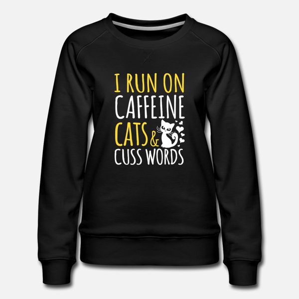 

я run on кофеин кошки кассы слова тенниска люди печать 100% хлопок o шея джентльменов сумасшедшей аутентичная весна осень шаблон рубашка