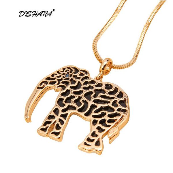 

fashion lovely elephant necklace lucky long design vintage rhinestone statement jewelry necklaces pendants women and men(x0158, Silver