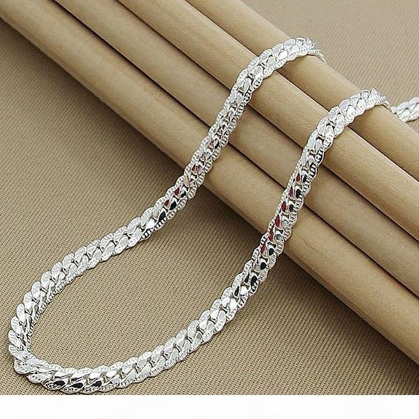 

2020 curb chain necklace 5mm link chain simple men women necklace 20 22 24 26 28 30 inch available great jewelry #293467, Silver