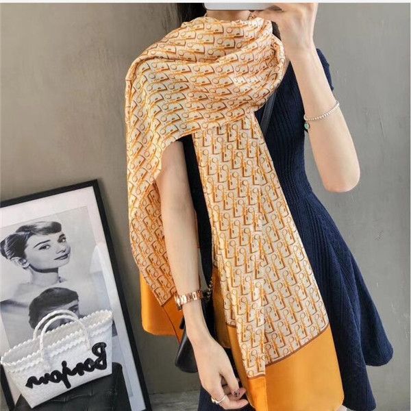 

2020 new silk scarf new designer men women autumn winter wool scarf soft thick, Blue;gray