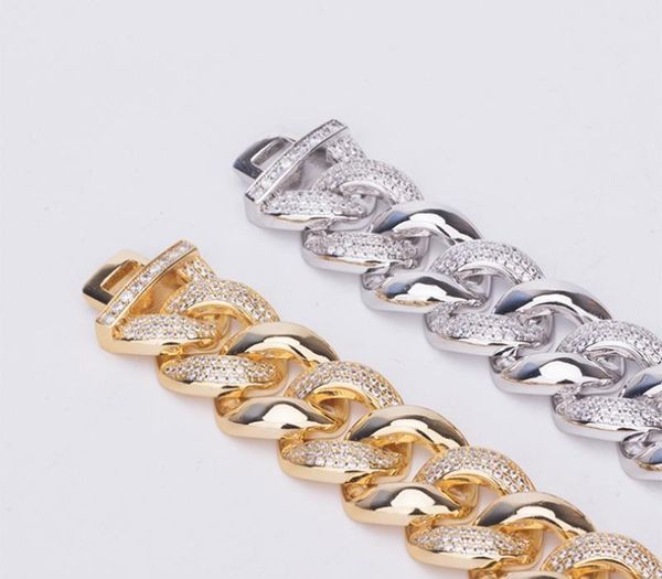 

donia jewelry fashion european and american copper micro inlaid zircon cuba bracelet box buckle men s hip hop style77, Black