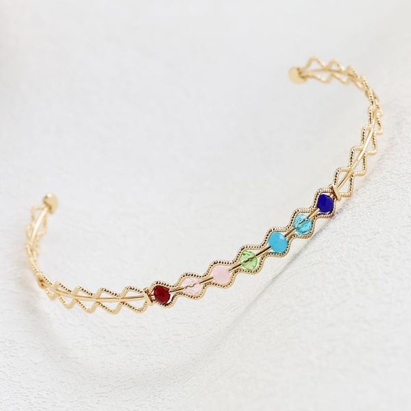 

seven-color bead bracelet with diamonds for women valentine gift fashion jewelry adjustable selling copper embossed 2020, Black